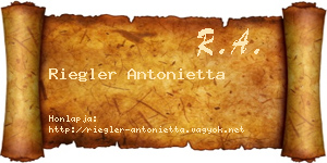 Riegler Antonietta névjegykártya